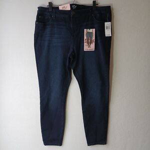 NEW Celebrity Pink High Rise Skinny Jeans Size 18 Stretch Denim Dark Blue #782